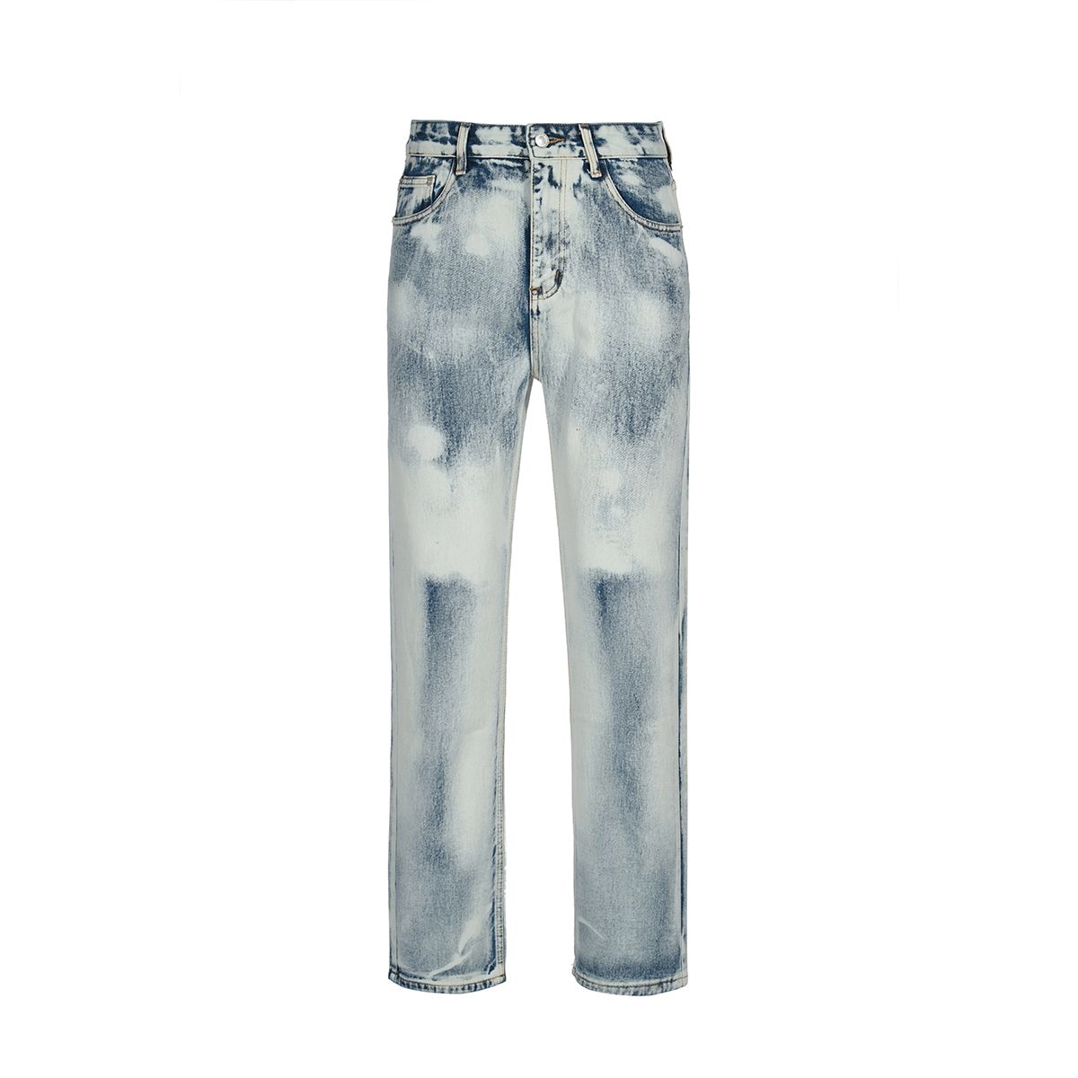 Men's Clothing Retro Straight Loose Washed Tie Dyed Straight Zipper Jeans Casual Trendy Men's_viptrois.com