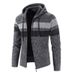 Autumn/Winter New Men's Jacket Loose Plush Casual Thick Hooded Knitted Sweater Thread Clothes For Men_viptrois.com