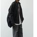 American Retro Workwear Stand Collar Washed Blue Denim Jacket Spring And Autumn Men's New Loose Top Casual Coat Trend_viptrois.com