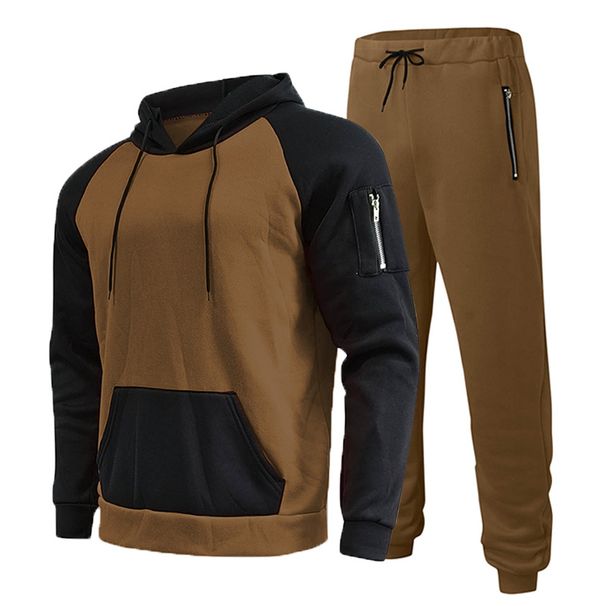 Men's Fleece-Lined Hoodie & Jogger Set - Heavyweight Winter Activewear For Outdoor & Casual Wear_viptrois.com