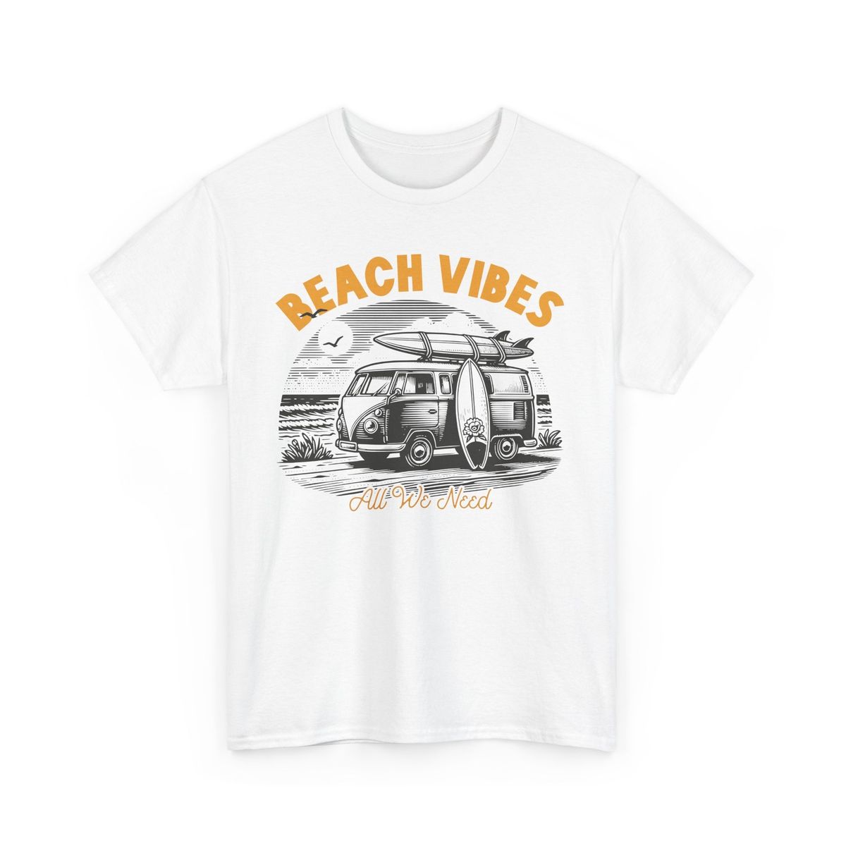 Beach Vibes T-Shirt Mens Womens Tees Top | Summer Ocean Waves Tee | Beach Vibes All We Need Shirt_viptrois.com