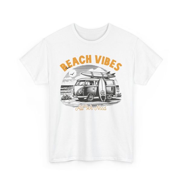 Beach Vibes T-Shirt Mens Womens Tees Top | Summer Ocean Waves Tee | Beach Vibes All We Need Shirt_viptrois.com