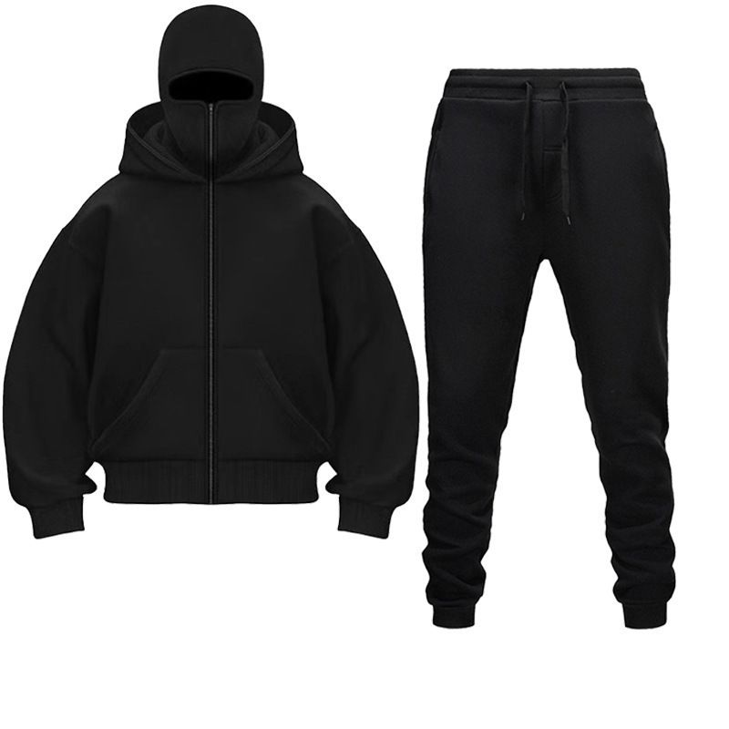 New Foreign Trade Cross Border Double Hat Spring Autumn Winter Ins Hooded Sweatshirt Suit Trendy Men And Women Double Hat Couple Sweatshirt_viptrois.com