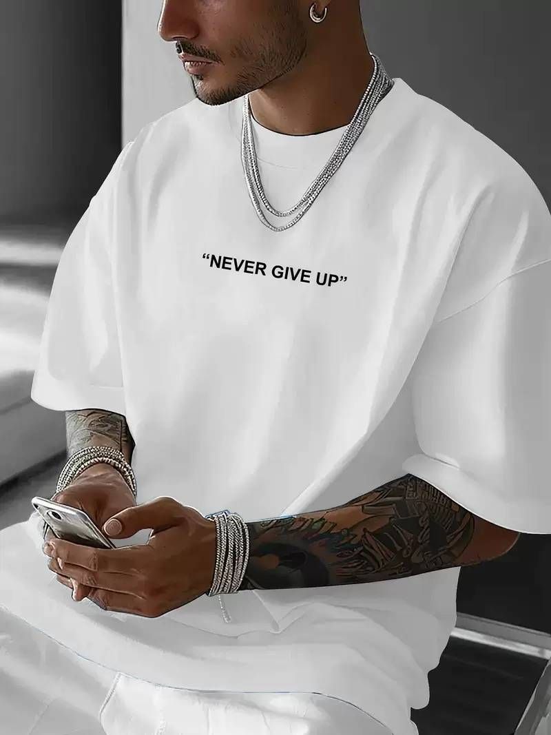 2025 American Style Fashion Brand Men's New Fashion Letter Printed Short-sleeved T-shirt Casual Top_viptrois.com