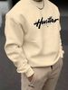 Men's Loose Casual And Fashionable Houston Letter Pattern Printed Round Neck Long Sleeved Sportswear For Autumn And Winter_viptrois.com