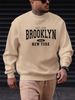 Men's Loose Casual Fashionable New York Letter Pattern Printed Round Neck Long Sleeved Pullover Hoodie For Autumn And Winter_viptrois.com