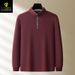 Men’s Double-Sided Piqué Polo Shirt – 280g Stand Collar With Metal Zipper, Long Sleeve Autumn/Winter Casual Fashion (6 Colors, M-4XL)_viptrois.com