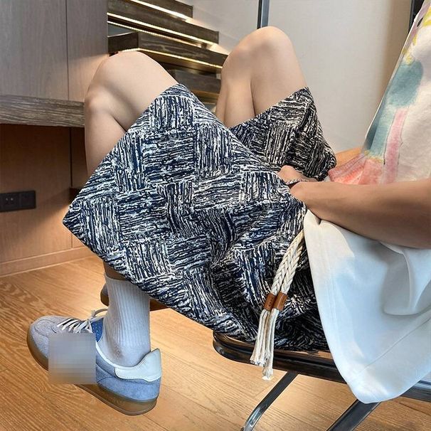 Men's American Style Print Shorts, Summer Lightweight Breathable Loose Fit Casual 5-Pocket Design Straight Leg Mid-Thigh Shorts For Daily Wear_viptrois.com