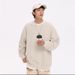 Pure Men's Loose Fit Plus Size Fashion Trend Versatile High Street Simple Solid Color Casual Pullover Crewneck Sweatshirt_viptrois.com