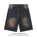 Men's Clothing New American Retro Distressed Washed Straight Jeans Men's Trendy Brand Loose Wide Leg Casual Versatile Shorts_viptrois.com