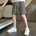 Men's Summer Lightweight Casual Shorts With All-Over Houndstooth Print, Loose Fit High Street Straight Cut 5-Panel Design_viptrois.com