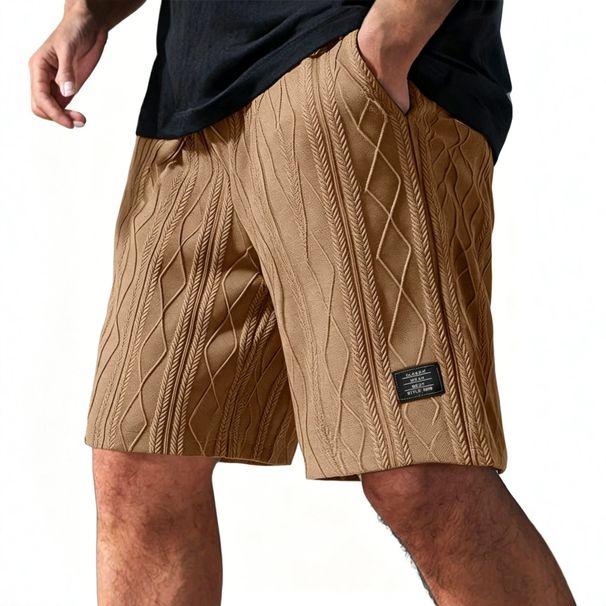 Men’s Summer Logo Jacquard Athletic Shorts – Breathable & Loose-Fit Quick-Dry Workout Shorts With Contrast Trim – Lightweight_viptrois.com