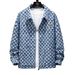 Cross Border Personalized Fashion Trendy Brand Jacquard Denim Jacket For Men's Loose Fitting Casual Couples, Youth Jacket_viptrois.com