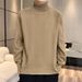 Men’s High Neck Knit Sweater – Lightweight Loose Fit Pullover (8 Colors, Korean Style)_viptrois.com
