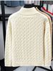 Men's Half-Zip Stand Collar Knit Sweater – Lightweight Urban Pullover With Embroidery (M-XXXL, Relaxed Fit, Winter Casual)_viptrois.com