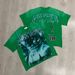 Men's Retro Green Hot Diamond T-shirt Summer Printed Loose Hip Hop Street Couple Top_viptrois.com