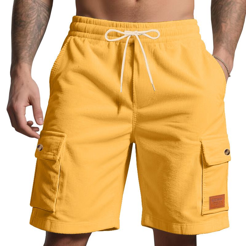 Men's Clothing Outdoor Summer Men's Heavy Loose Casual Sports Corduroy Workwear Shorts_viptrois.com