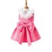 Foreign Trade Cross Border European And American Summer New Cute Girls Light Dress Small And Medium Children's Lace V Neck Bow Dress_viptrois.com