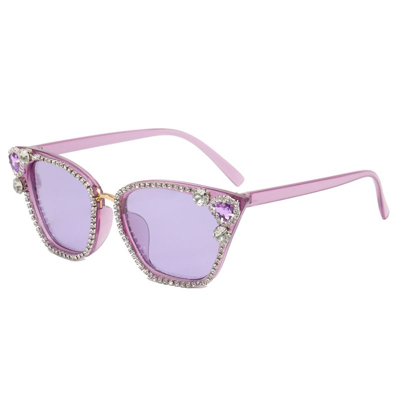 Fashion Personality Rhinestone Cat Eye Sunglasses Z Diamond Studded Sunglasses Women_viptrois.com