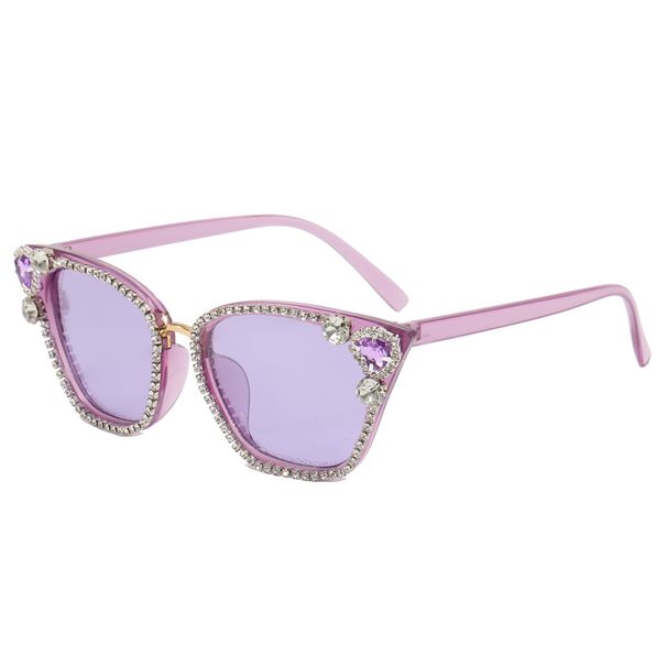 Fashion Personality Rhinestone Cat Eye Sunglasses Z Diamond Studded Sunglasses Women_viptrois.com