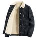 2025 Winter Velvet Warm Lamb Wool Jacket Retro Trend Lapel Cotton Clothes Men_viptrois.com