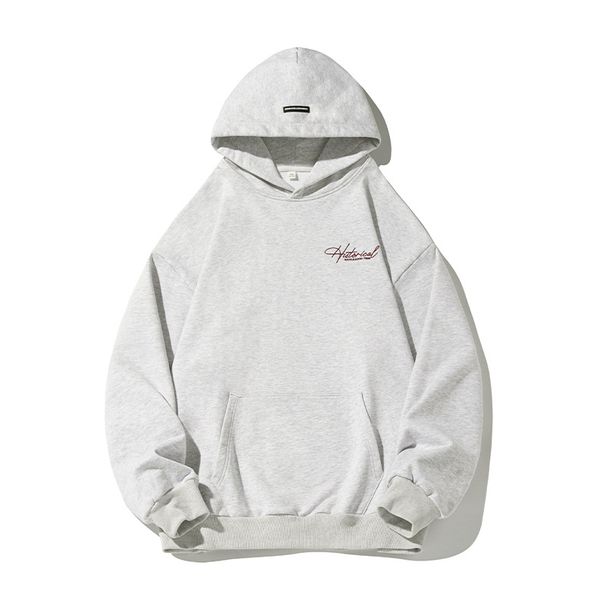 Men's Clothing Retro Heavy Hoodie Sweatshirt Autumn And Winter High Street Letter Embroidery Casual Hoodie Loose Jacket_viptrois.com