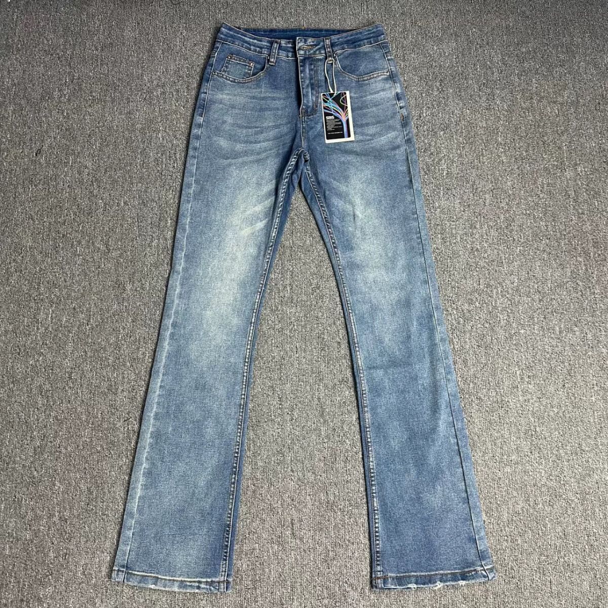 Men's Clothing Men's Flared Jeans - Cleanfit Washed Denim | Retro Slim Bootcut Trousers_viptrois.com