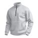 Men's Waffle Autumn Leisure Outdoor High Collar Half Zipper Pocket Pullover Long Sleeve Sweatshirt_viptrois.com