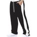 Men's Contrast Color Casual Pants - Loose Straight Fit With Drawstring (White/Royal Blue/Big Red/Black/Khaki/Light Gray, S-XXXL)_viptrois.com