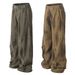 Wasteland Style Tie-Dye Vintage Dirty Jeans For Men, Trendy Brand With Wrinkled Design, Spray Paint Loose Wide-Leg_viptrois.com