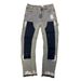 Men's Clothing Men's Denim Cargo Pants, European And American Fashion, Popular On Instagram Style, Stretch Patch Denim Layered Flared Pants 05_viptrois.com