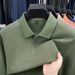 100% Cotton Long Sleeve Polo Shirt T-Shirt Men's Spring And Autumn New Style Turn-Down Collar Solid Color Business_viptrois.com