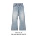 Men's Clothing retro baggy jeans light blue bamboo machete neutral flared jeans for men and women_viptrois.com