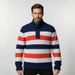 Men's Half-Zip Fleece Sweater – Thickened Striped Knit Pullover With Thermal Lining (Machine Washable, Stretch Comfort, 3 Colors, Straight Fit)_viptrois.com