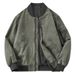 Men's Cotton Short Bomber Jacket Military Style Casual Flight Jacket With Stand Collar For Spring & Autumn (Light Army Green, Khaki, Olive Green)_viptrois.com