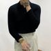 Men's Clothing Autumn Polo Shirt Lapel Sweater Long Sleeve Solid Color Inner Wear Knitted Bottoming Shirt Top_viptrois.com
