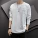 boy Men's Long Sleeve T-Shirt Ins Trend Loose Casual Base Shirt Korean Style Trendy Summer Thin Round Neck Tee Spring Autumn_viptrois.com