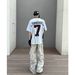 American-style Sports V-neck Jersey Short-sleeve T-shirt, New Loose Hip-hop Style T-shirt For Men And Women, Couple's_viptrois.com
