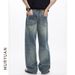 Men's Clothing Fashion Retro Washed Ripped Jeans Wide Leg Loose Casual Floor Mopping Trousers_viptrois.com