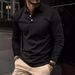 Nordmann European American Cross-Border Spring And Autumn Polo Shirt New Fashion Turn-Down Collar Three-Button Long Sleeve_viptrois.com