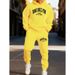 Men's Clothing Sportswear Tracksuit Casual Hoodie & Jogger Pants Set - Stylish Letter Print, Fleece-Lined Comfort, Loose Fit For Gym & Daily Wear_viptrois.com