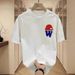 Men's Clothing Short Sleeved Ins Pure Cotton Summer New Men's Printed T Shirt Trendy Men And Women All Match Round Neck T Shirt Men_viptrois.com