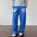 2026 Hot Sale Environmentally Friendly Fabric American Numeric Alphabet Printed Sweatpants Men's And Women's Same Loose Casual Versatile Sweatpants_viptrois.com
