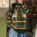 Pure Elk Christmas Gift Sweater For Men, Hong Kong Style, Japanese Retro Couple Knitwear, Autumn Winter Thickened Warm Top_viptrois.com