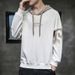 Men's Hooded Sweatshirt Long Sleeve Pullover Casual Loose Fit Unisex Fleece-Lined Streetwear Top For Autumn Winter_viptrois.com