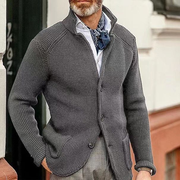 "Men's Slim-Fit Acrylic Knit Sweater – Winter Crewneck Pullover With Stain-Resistant Finish (M-4XL, 7 Classic Colors)"_viptrois.com