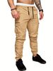 Men's Multi-Pocket Stretch Cargo Pants With Elastic Cuffs - Tactical Utility Joggers For Outdoor & Streetwear_viptrois.com
