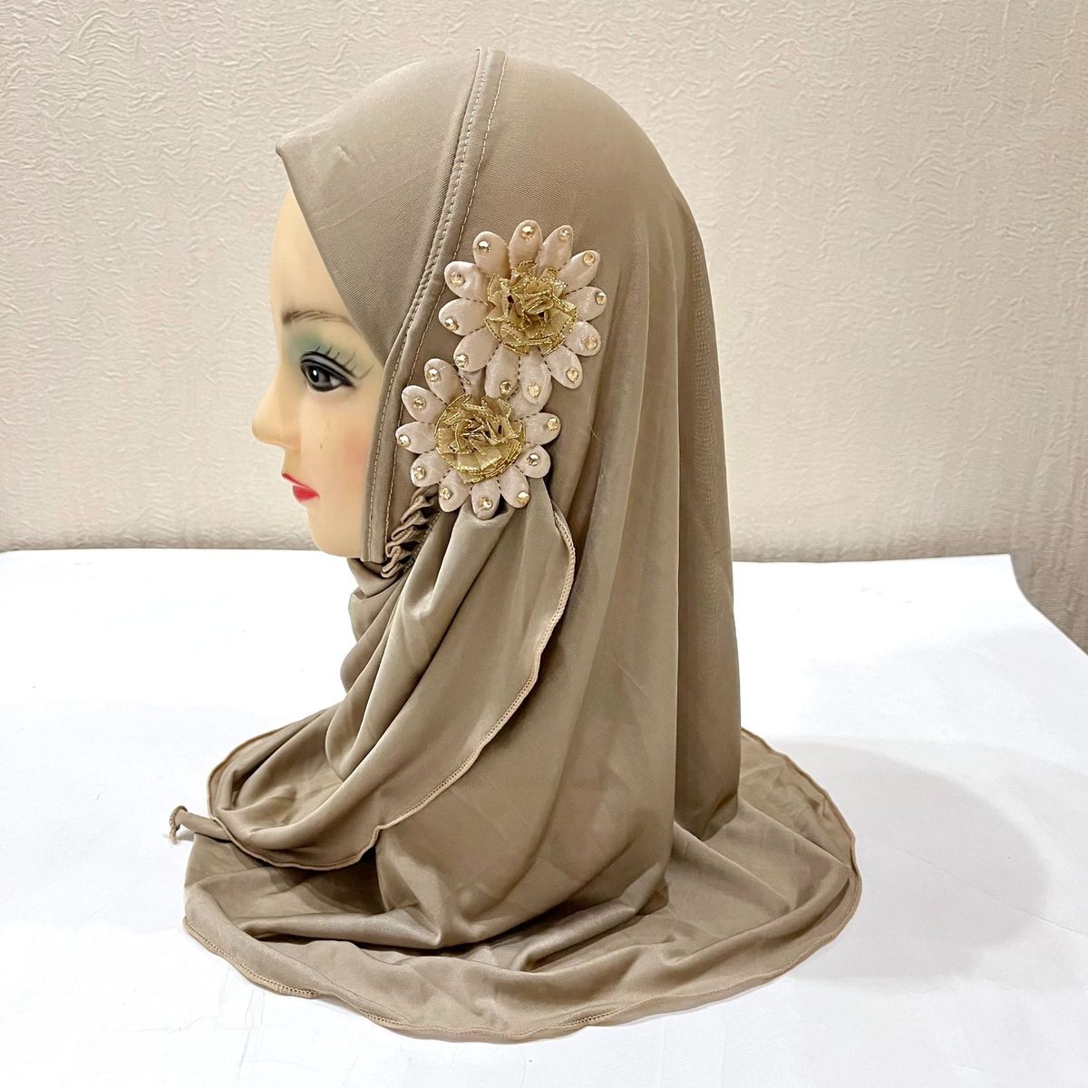 For 2 To 7 Year Old Girls' Headscarf Prayer Hat Arabic Two Hijab H081_viptrois.com
