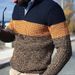 Loom Loom Cross-Border Sweater Knitwear And American Fashion Pullover Color Block Half-Zip Casual European Size Men's_viptrois.com