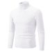 Men's Retro High Neck Sweater - Slim Fit Knit Pullover For Layering In Solid Colors (White, Black, Wine Red & More)_viptrois.com